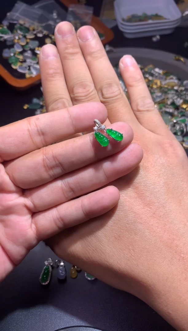 吊坠(不含链)银S925镶嵌翡翠1