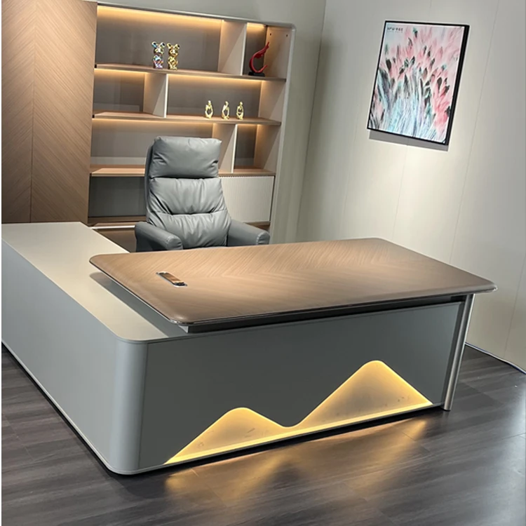 轻奢高级感流水生财老板桌办公桌椅总裁小型空间高端班台经理主管