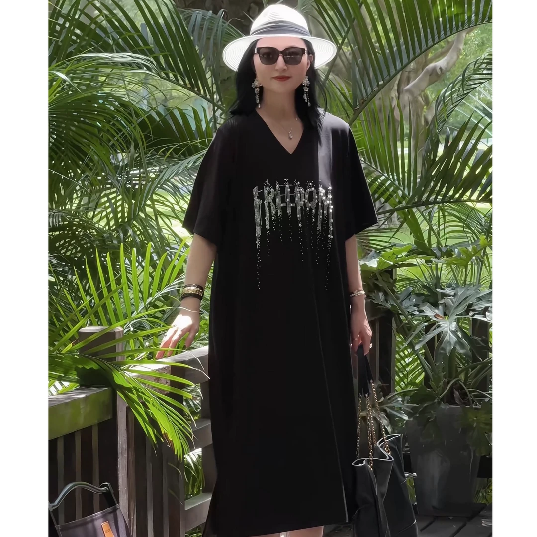 【娜姐夏季8060长裙款】2025年巴瑟大码女装宽松显瘦百搭潮流长裙