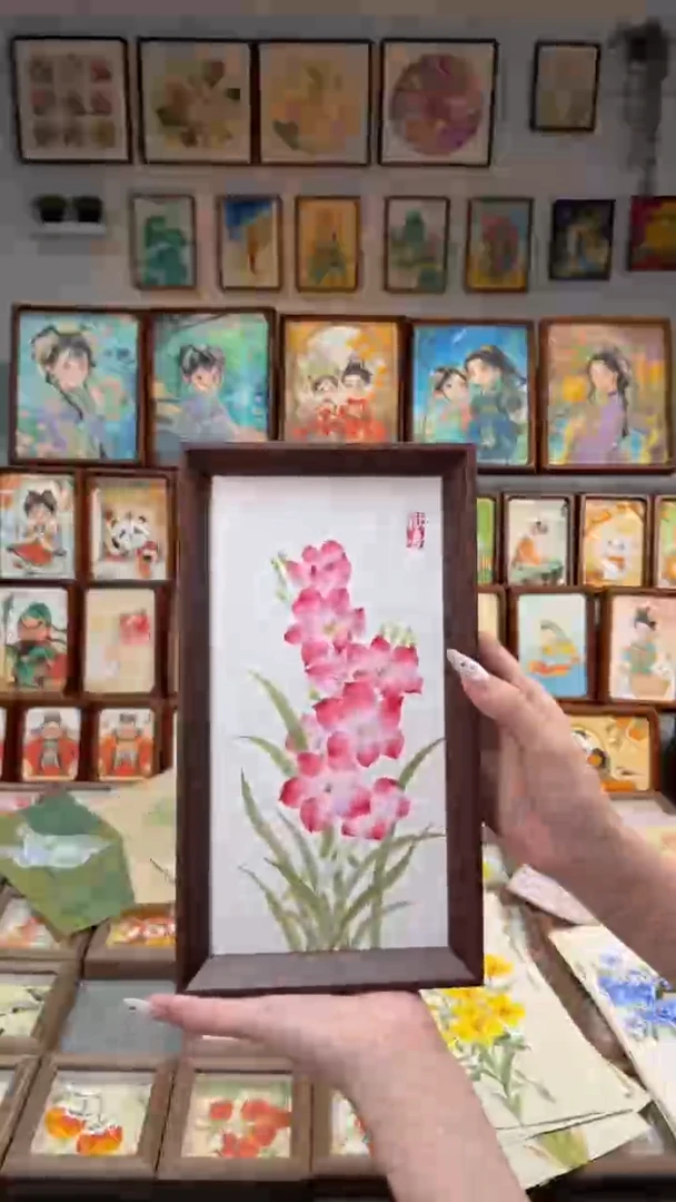 国画粉剑兰花 手绘国画27