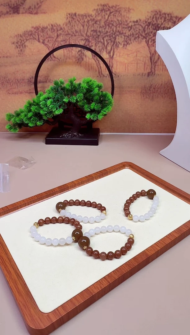 手链14K金镶嵌和田玉A954