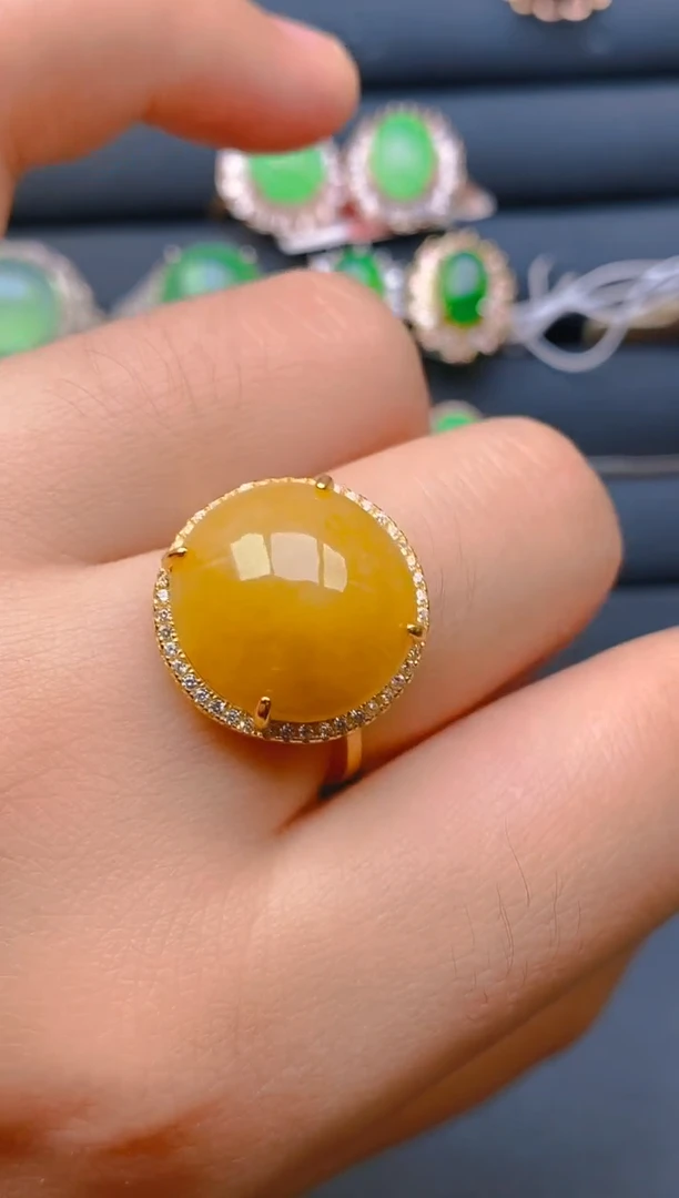 【闪购商品】翡翠戒指银S925镶嵌天然A货翡翠1