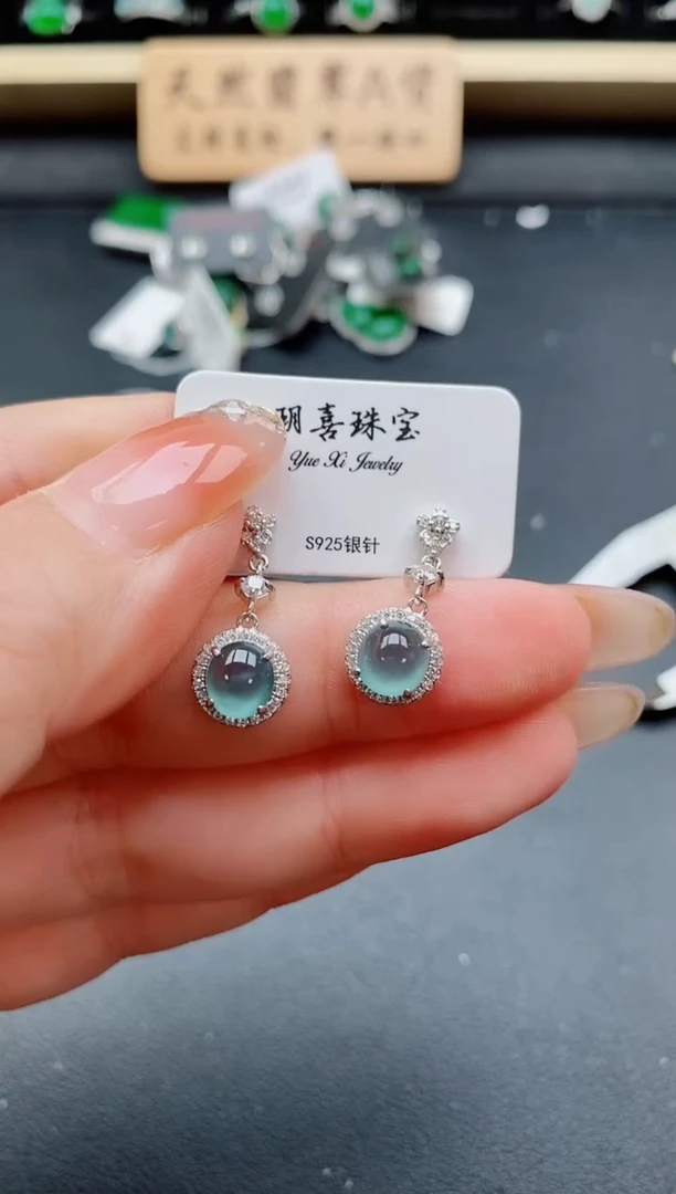 银S925镶嵌戒指翡翠1