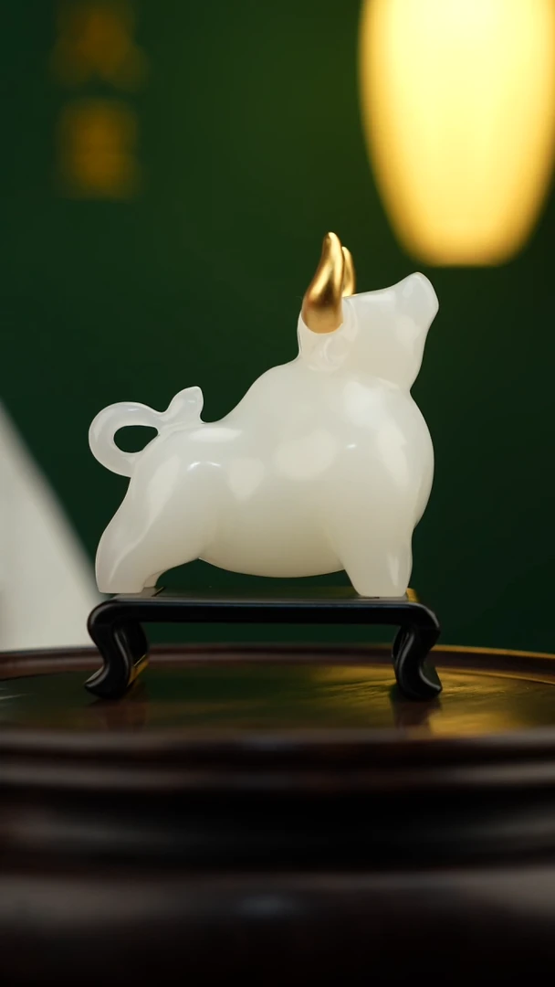 玉【牛气冲天】天然玉石摆件