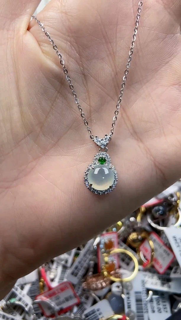 翡翠戒指银S925镶嵌555------3