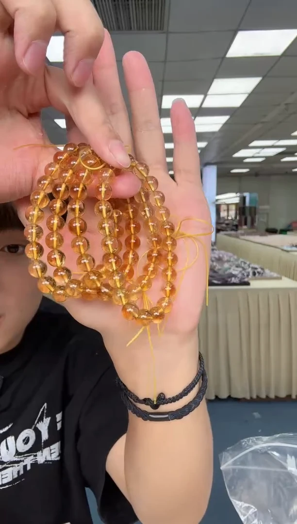 水晶手串未镶嵌II玻璃体巴西黄水晶手串8m（多样性发其一）