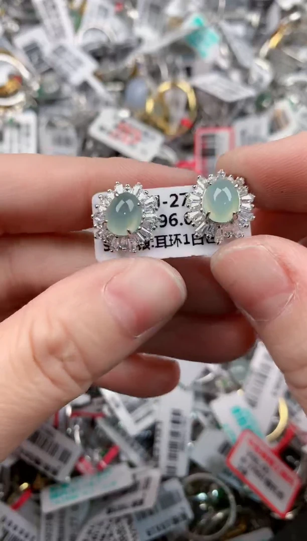 银S925镶嵌戒指翡翠10          2