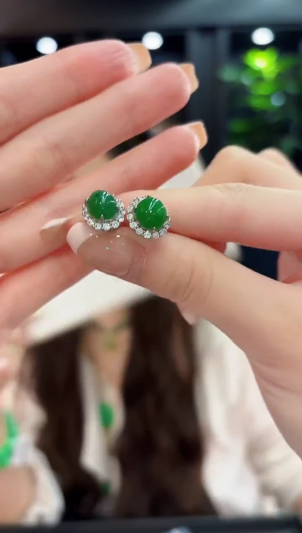 未镶嵌翡翠耳饰 缅料A货/支持复检/一件