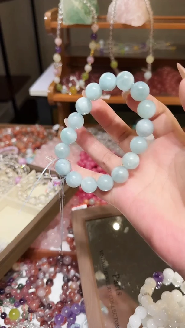 未镶嵌手链水晶孤品蓝天白云12mm