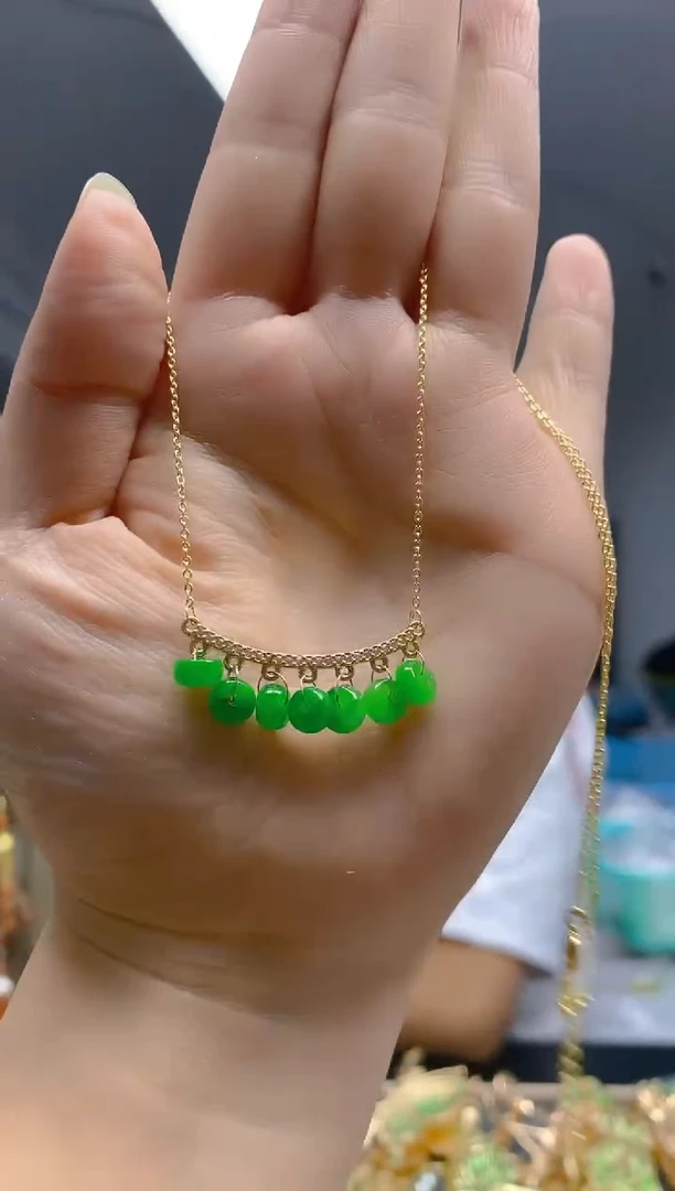 翡翠合金耳饰0167翡翠锁骨链
