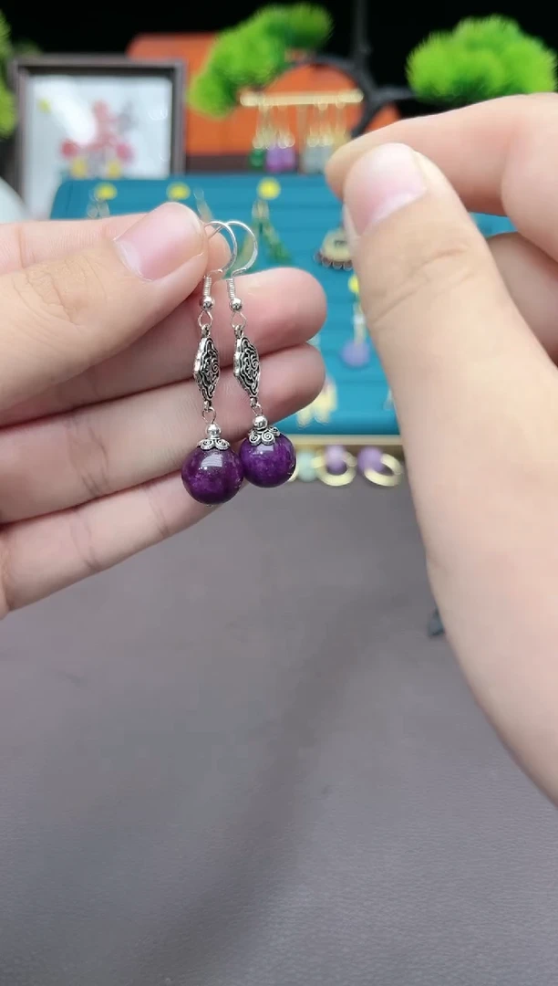 【闪购商品】玛瑙/玉髓耳钉银S925镶嵌202000