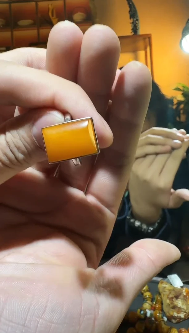 蜜蜡颈饰银S925镶嵌7495天然蜜蜡珠宝奇石