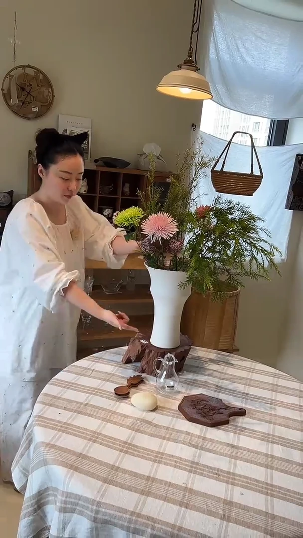 茶道摆件0000广口白花器  福利5839