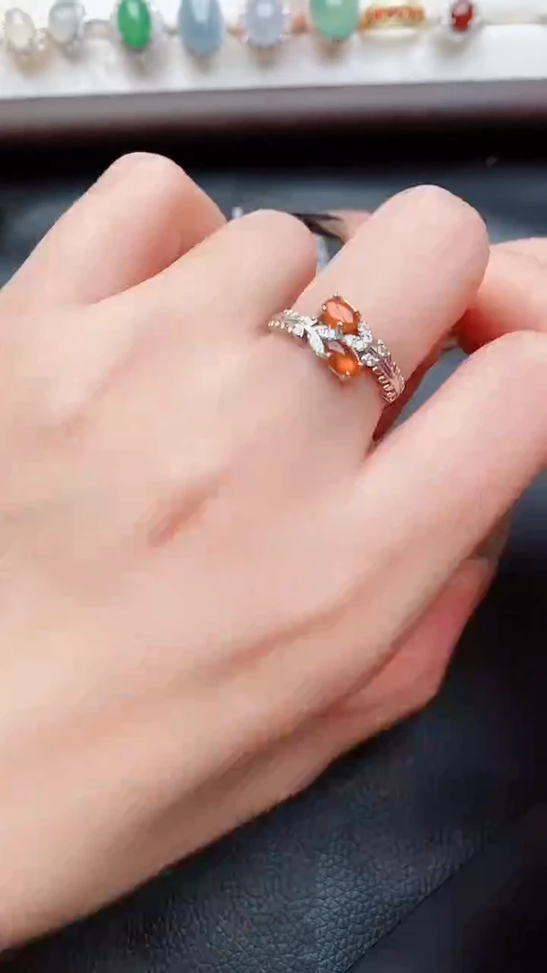 银S925镶嵌戒指翡翠...