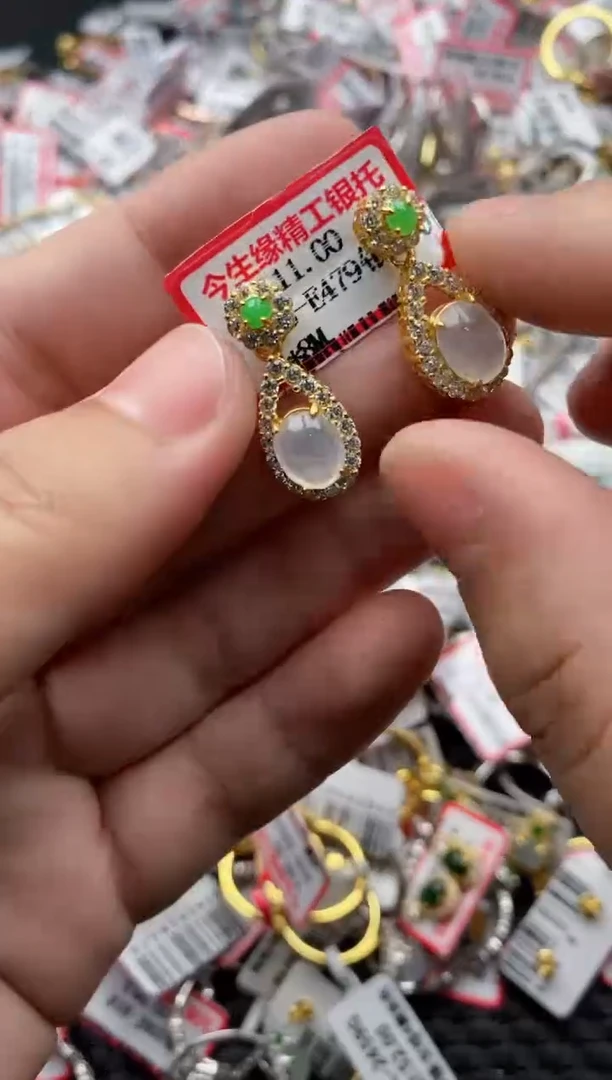 【闪购商品】翡翠戒指银S925镶嵌7777---6