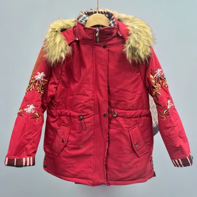 968-棉服毛领中老年女装法式外套冬季