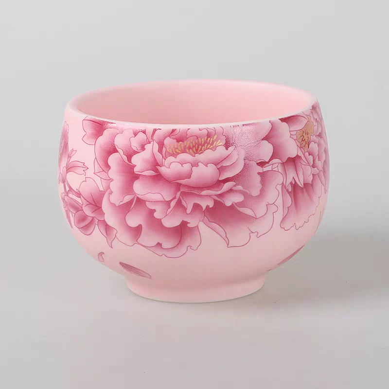 粉汝牡丹茶杯-B-0065