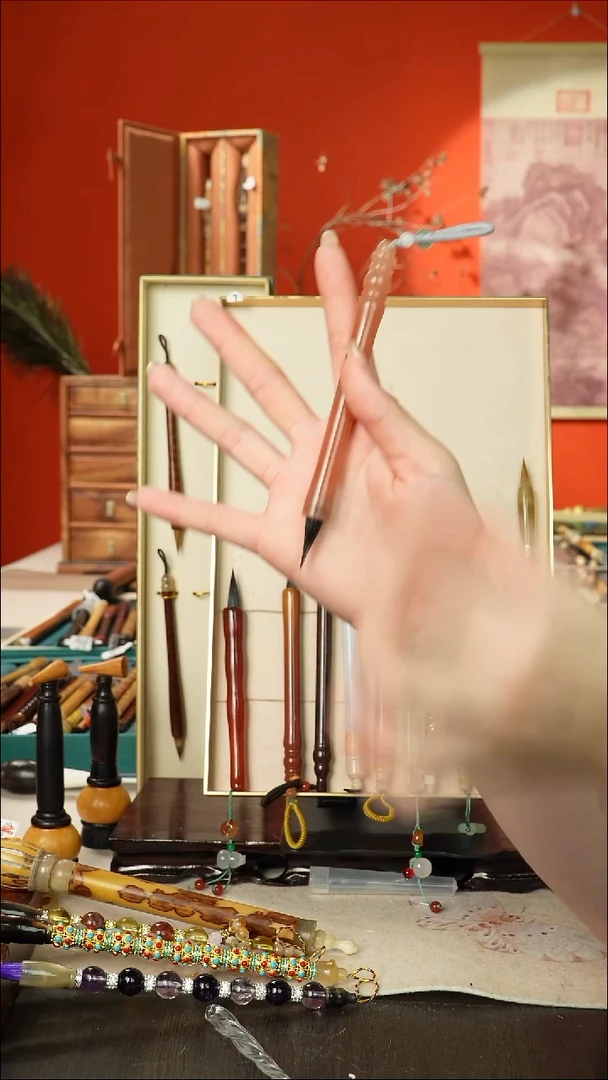 289号闪孤品高货毛笔链接 清水试笔 蘸墨不退