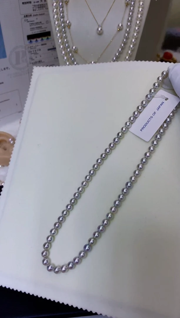 银S925镶嵌海水珍珠饰品5.5-6bluerose满珠链带大证