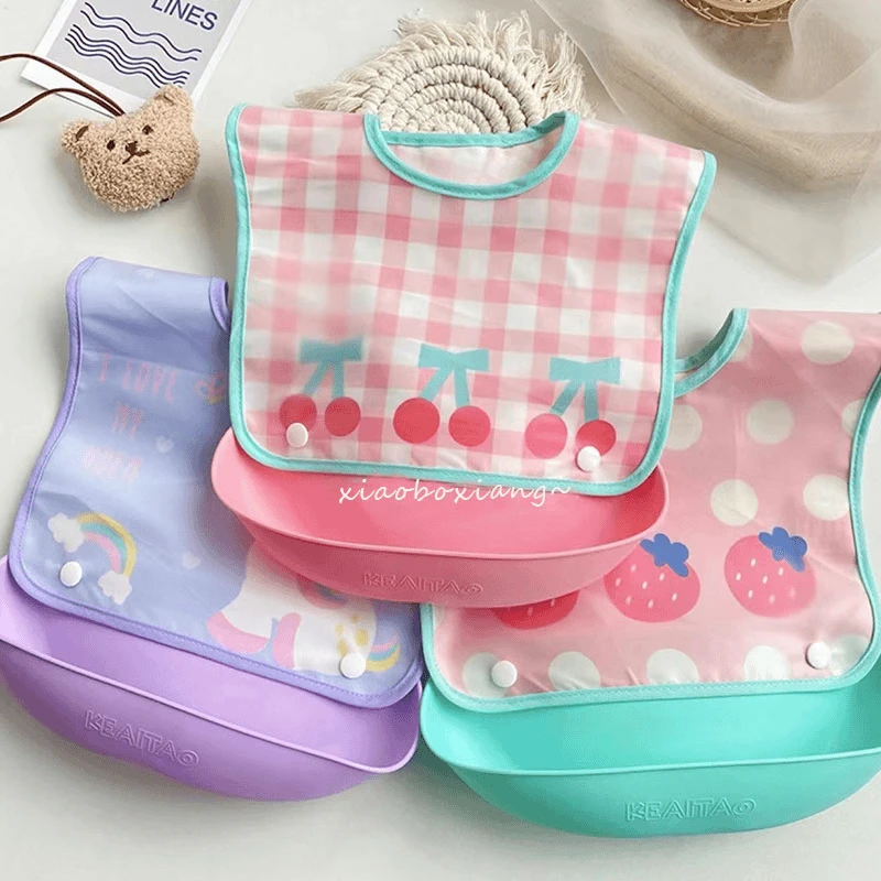 宝宝吃饭兜围兜防水儿童食饭兜婴儿口水围嘴防脏辅食围可拆卸LX