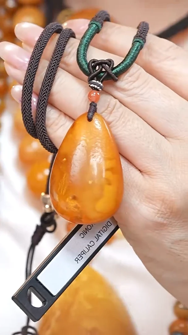 蜜蜡颈饰未镶嵌5345天然蜜蜡珠宝奇石云端妖孽石膏蜡全部保真