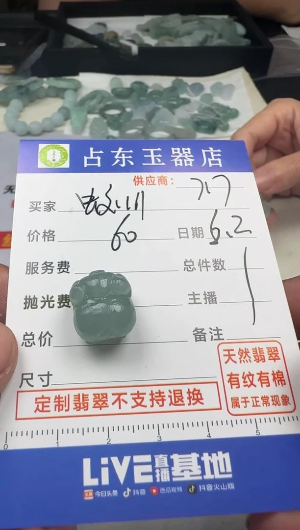 定制翡翠未镶嵌蛟挂件