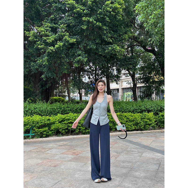 48H【空气云朵裤】加长仿铜氨高质感薄款显瘦柔软休闲长裤女 SU096