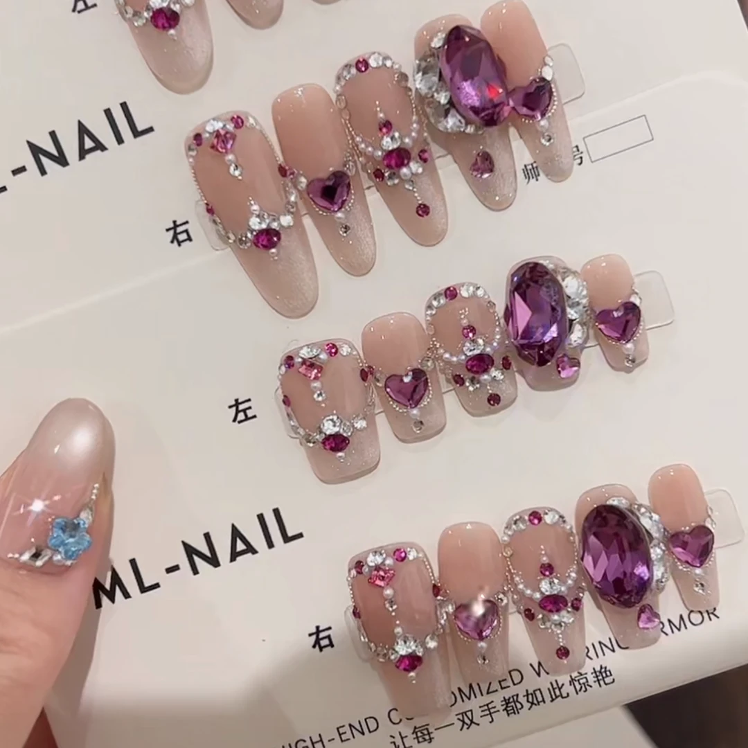 丹蜜琳【紫魔仙】华子款  纯手工轻奢高级订制穿戴甲