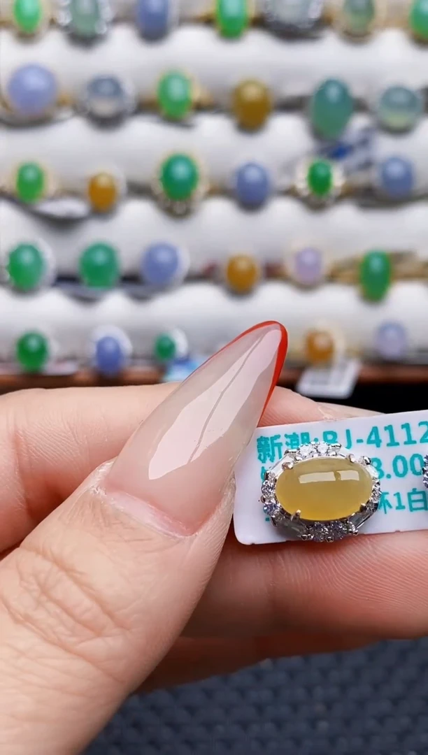 银S925镶嵌戒指翡翠3032