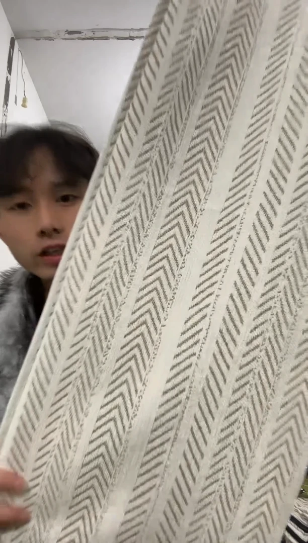 雪尼尔90*240  咖色鱼骨纹