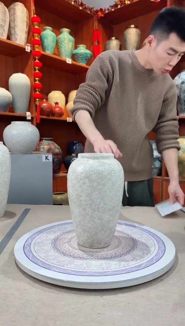 【闪购商品】瓶陶瓷花瓶 无花 茶白中号