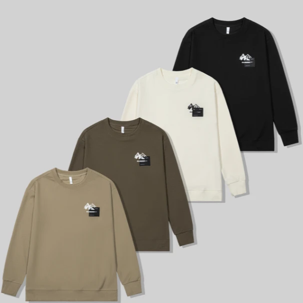 春款雪山标圆领时尚百搭套头创意休闲卫衣库88601*