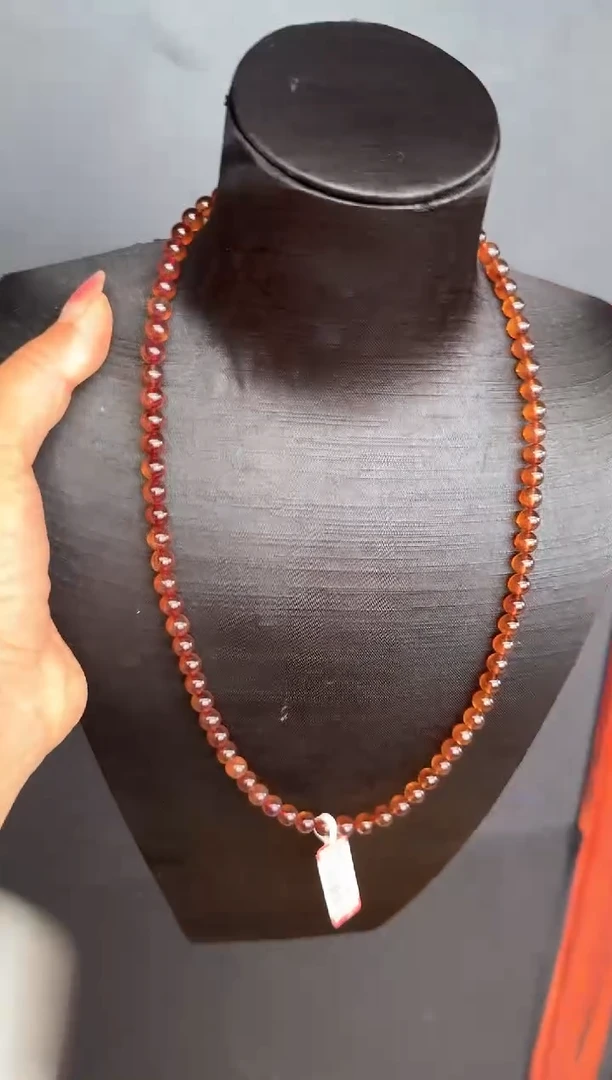 琥珀颈饰未镶嵌 #15缅甸琥珀紫罗兰妈妈链6mm