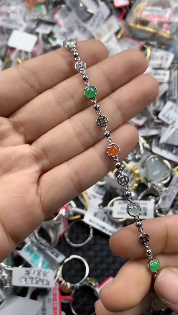 银S925镶嵌戒指翡翠777           3