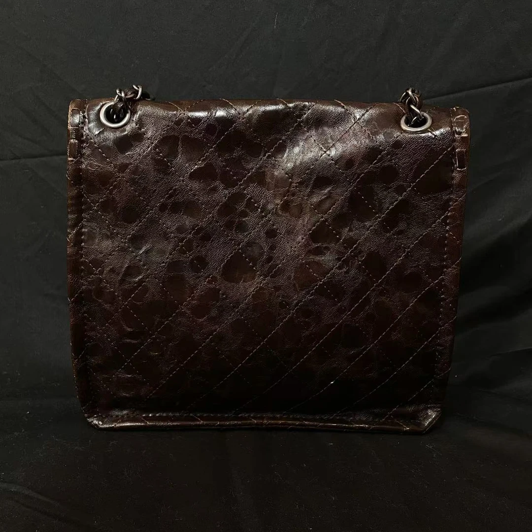 LQ-WITH-QUEEN真皮女包中古包棕色 0468