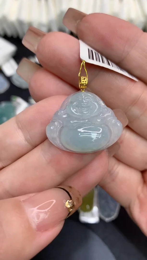 吊坠(不含链)18K金镶嵌翡翠111