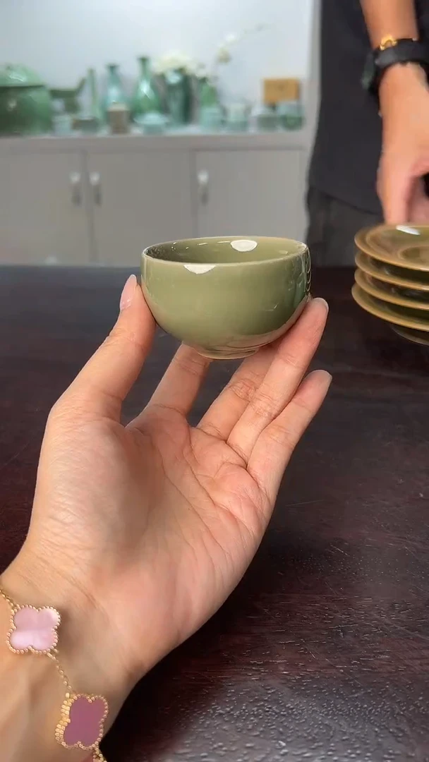 龙泉云间青瓷小米茶器