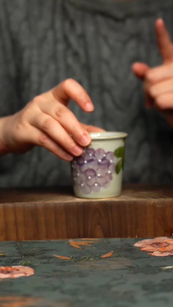 杯釉下彩手工手绘同款陶器