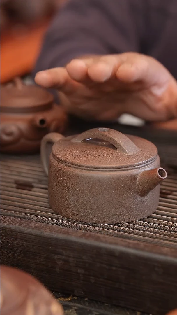 茶壶紫砂汉瓦 半手工 还原烧 绿泥 220cc