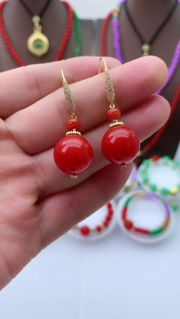 【闪购商品】翡翠耳饰14K金镶嵌R107耳坠