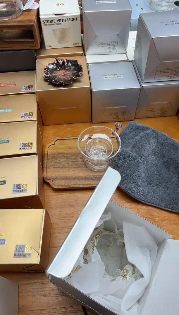 风谜金标花语观山茶漏+风谜茶巾