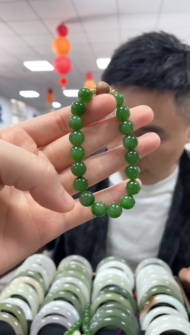 手链未镶嵌和田玉碧玉卡10手串一条