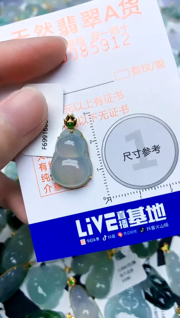 颈饰18K金镶嵌翡翠天然A货翡翠