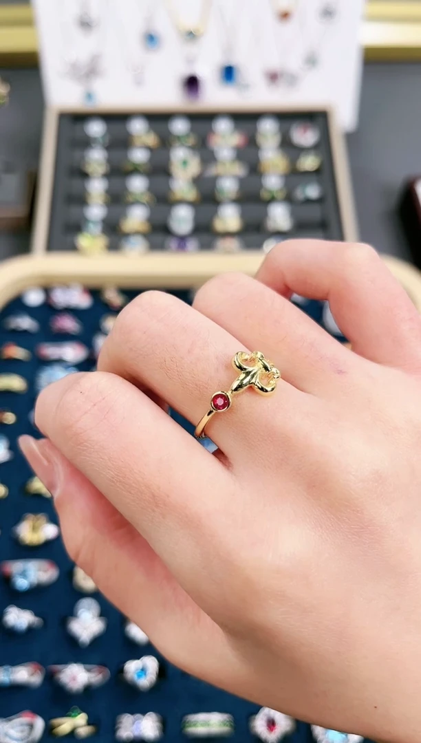 【闪购商品】红宝石戒指银S925镶嵌z6321