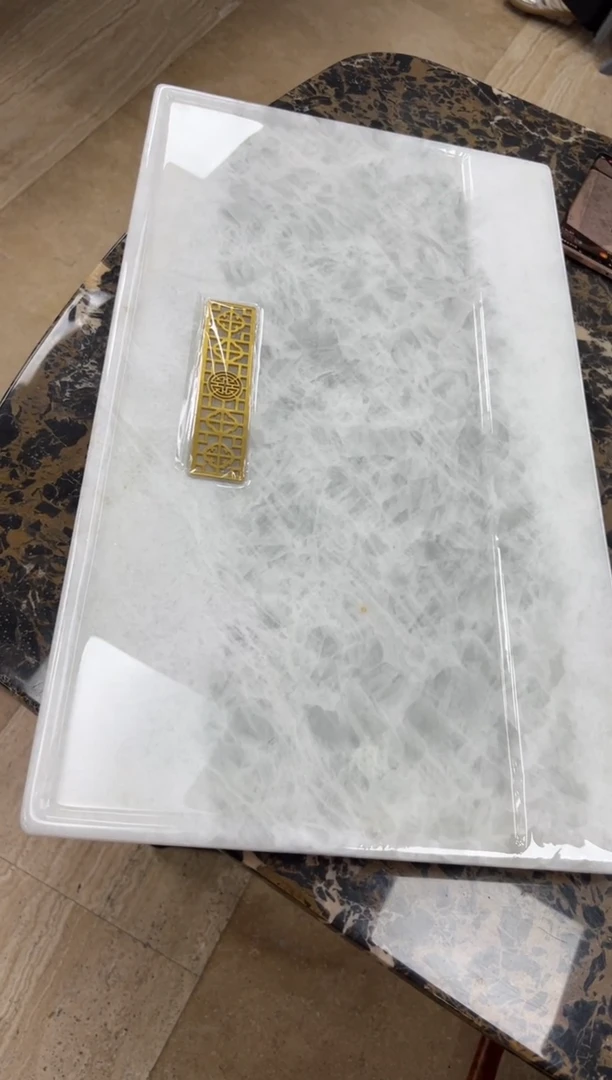 石材白水晶60长35宽湿泡茶盘
