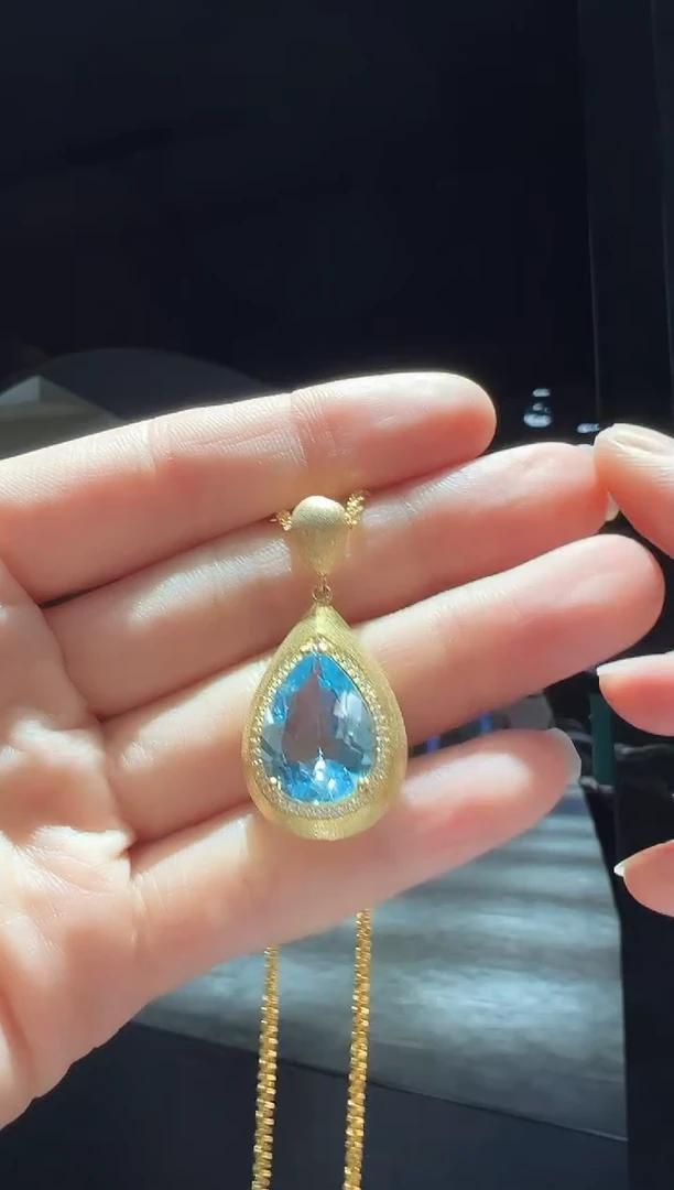 【闪购商品】托帕石吊坠(赠链)银S925镶嵌87】