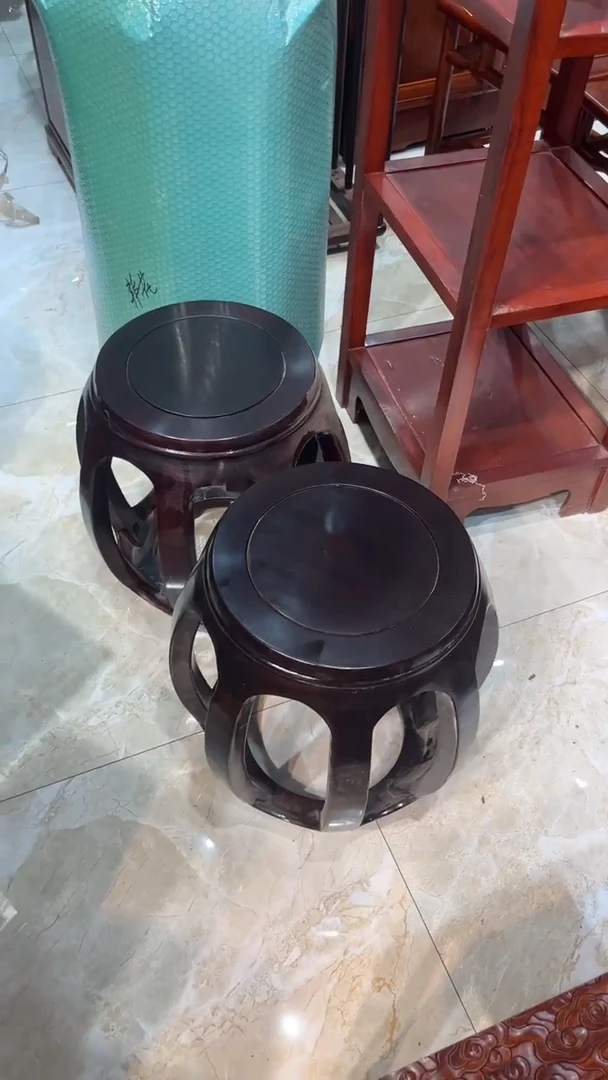 花梨木类家具秋**曳45鼓凳单个