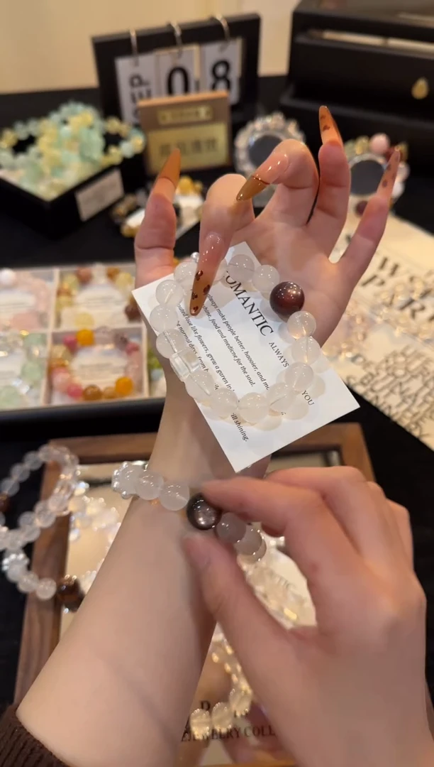 未镶嵌手链水晶奶白晶x02