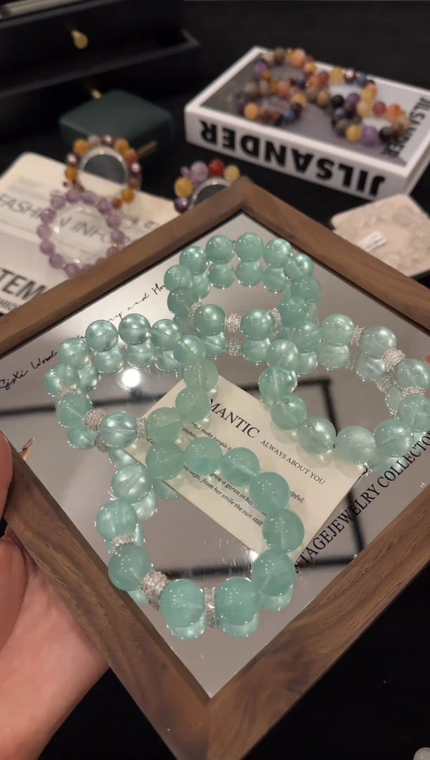 合金手链水晶绿萤石x3540