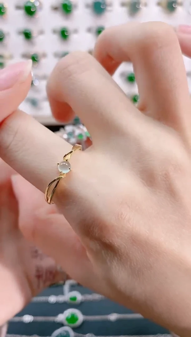 【闪购商品】翡翠戒指银S925镶嵌天然翡翠